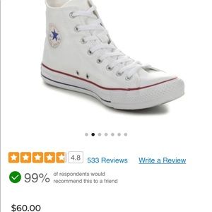 White Hightop Converse bought from ShoeCarnival for $60